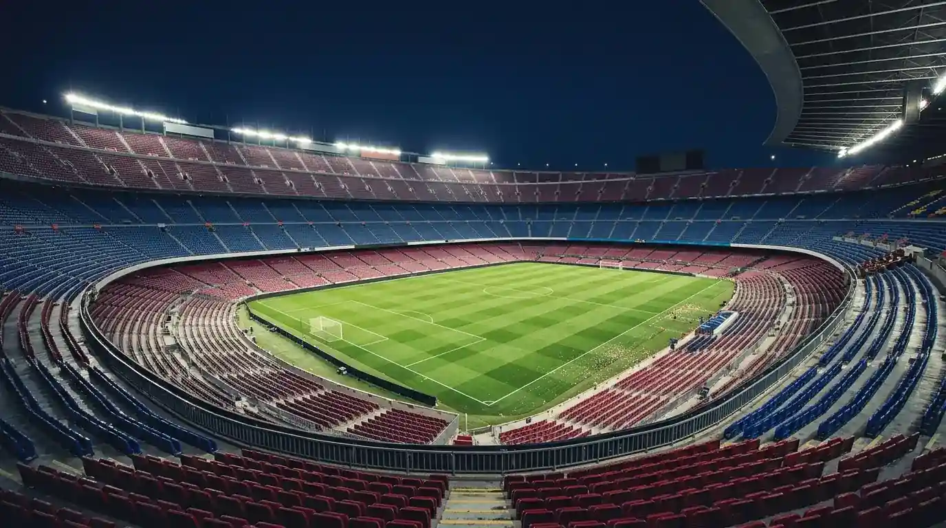 Tomt stadion i aftenlys efter en afgjort VM-finale på MetLife Stadium
